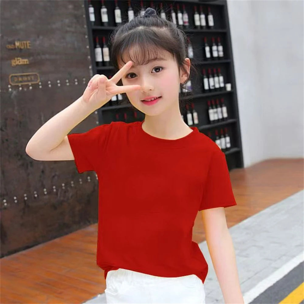 Summer Clothes Boys Girls Age 3-12 Tee+shorts suit Children Short Sleeve T-shirts Child Loose Casual Pink Black Fashion white