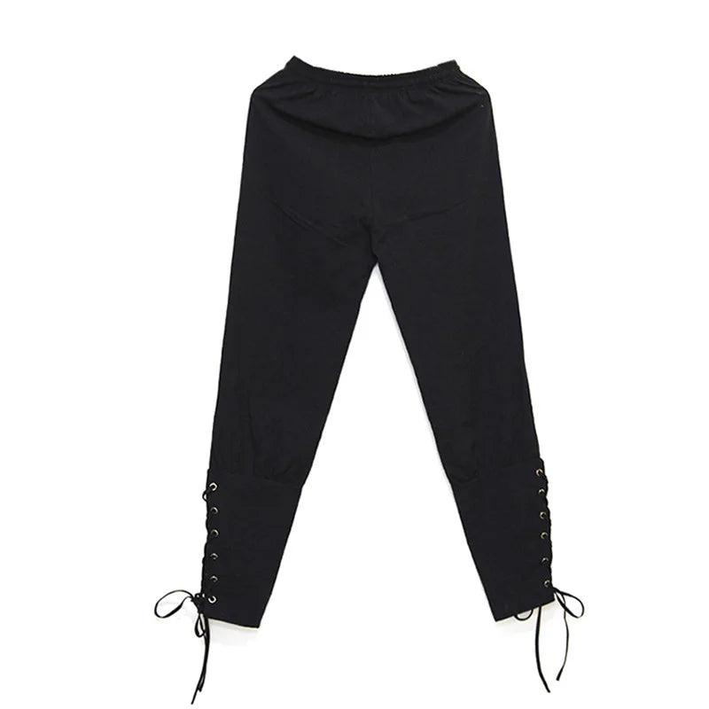 Pirate Pant Viking Costume for Men Renaissance Medieval Pants Drawstring Shorts Halloween Costume Adult Cosplay