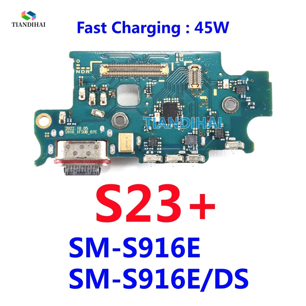 For Samsung Galaxy S24+ S23+ S22+ USB Dock Connector Charging Port Flex Cable Charger Board Microphone Parts S22 S23 S24 Plus