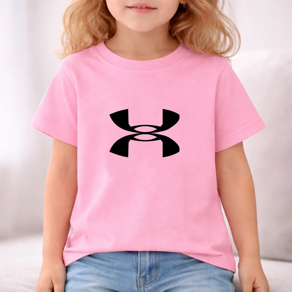 Summer Clothes Boys Girls Age 3-12 Tee+shorts suit Children Short Sleeve T-shirts Child Loose Casual Pink Black Fashion white