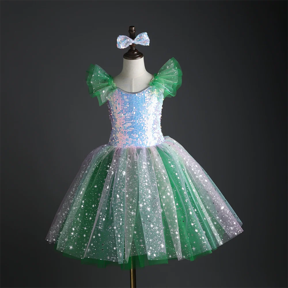 Summer Stage Girl Dress Tutu Ballerine Dance Kids Ballet Leotards Party Baby Dresses Outfit Ballet Girls Clothing Vestidos