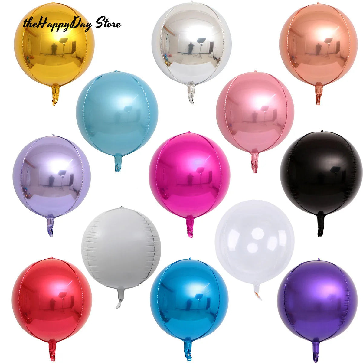 10/5Pcs Metal Silver Gold 4D Round Foil Balloon Mylar Balloons for Birthday Wedding New Year Baby Shower Party Decorations