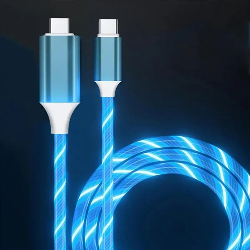 LED PD 60W USB Type C to USB C Cable for iPhone 15 Pro Max Xiaomi Huawei  Fast Charging Charger Data Cable USB-C Cable 1m 2m