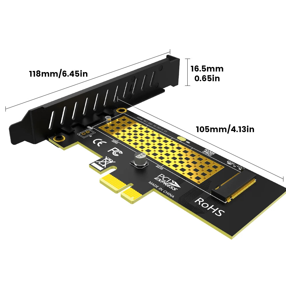 JEYI M.2 NVME SSD to PCIE X1 Adapter Card, 2280 SSD PCIe 3.0 4.0 Expansion Card for Desktop PC, PCI-E GEN4 16Gbps Full Speed SK1