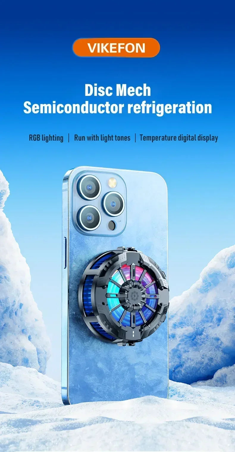 Cooling Magnetic Wireless Chargers Universal Mobile Phone Radiator Back Clip Fan for IPhone 17 16 15 13Pro Max Samsung Xiaomi