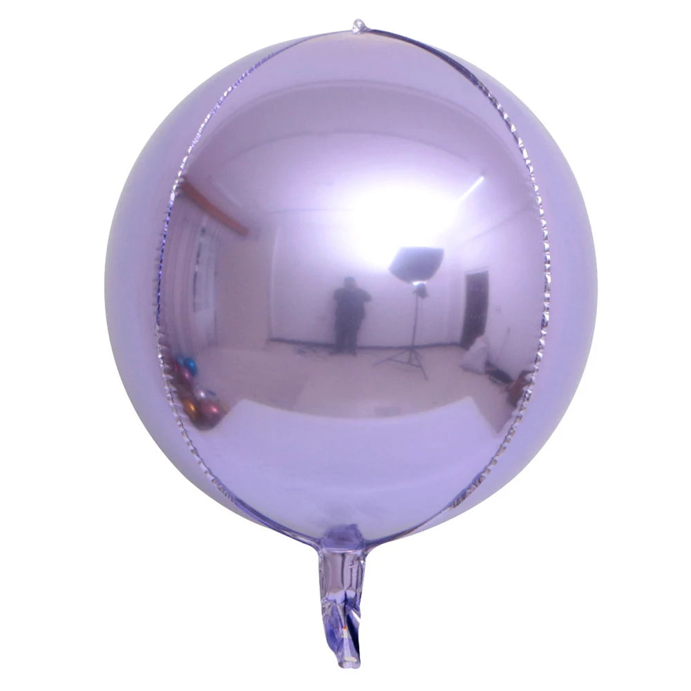 10/5Pcs Metal Silver Gold 4D Round Foil Balloon Mylar Balloons for Birthday Wedding New Year Baby Shower Party Decorations