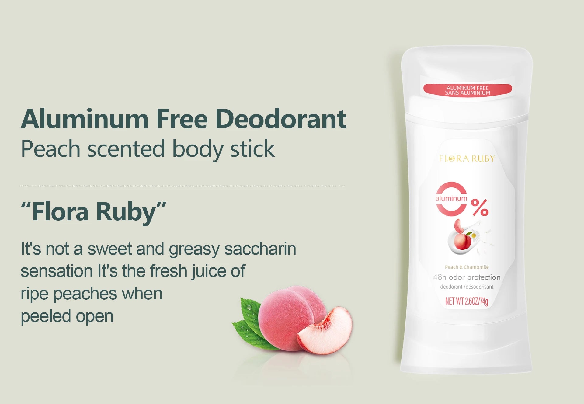 Deodorant Women Aluminum Free Antiperspirant Honey Peach Stick 72H Lavender Scent Long lasting fragrance Deodorants 74g/2.6 Oz