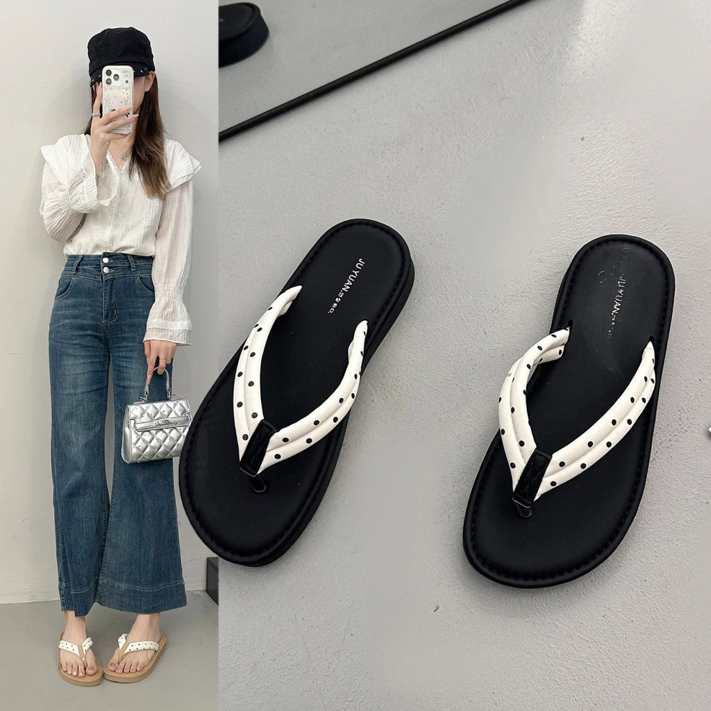 Women's Sandals Summer New Beach Flat Shoes Casual Comfortable Non-Slip Wear-Resistant Slippers Zapatillas Mujer