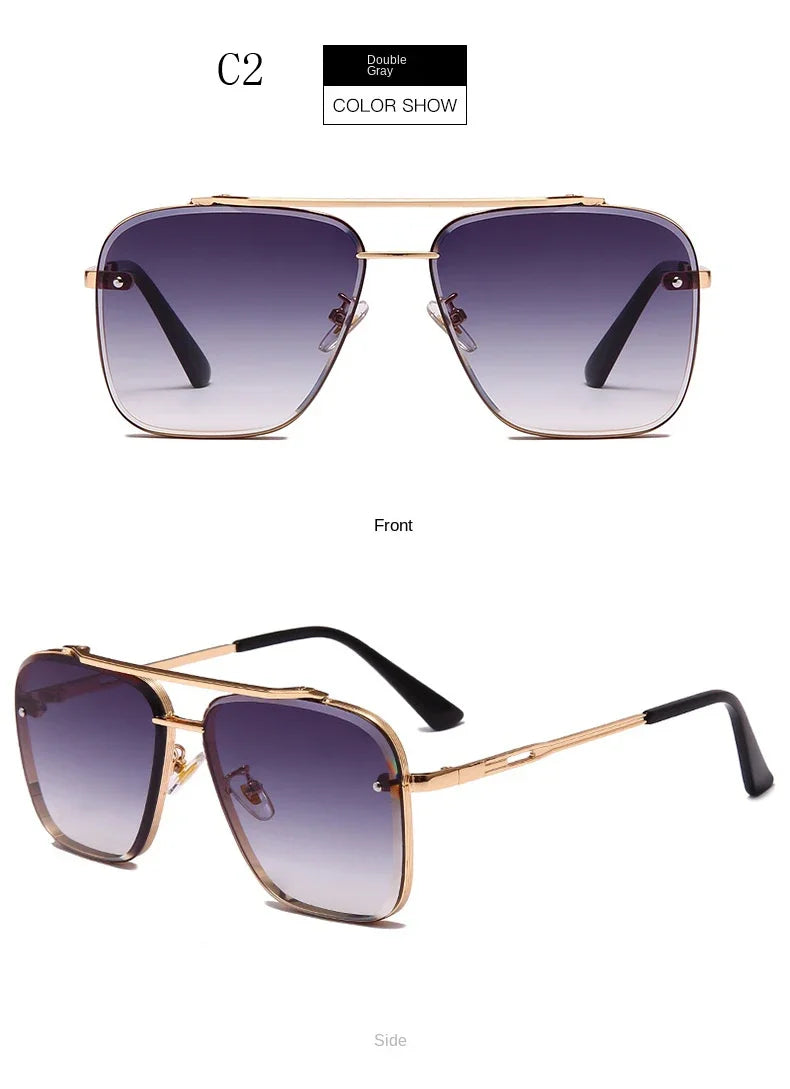 New Gradient Square Vintage Sunglasses For Men Women Luxury Sun Glasses Fashion Male Driving Fishing Eyewear UV400 Óculos De Sol