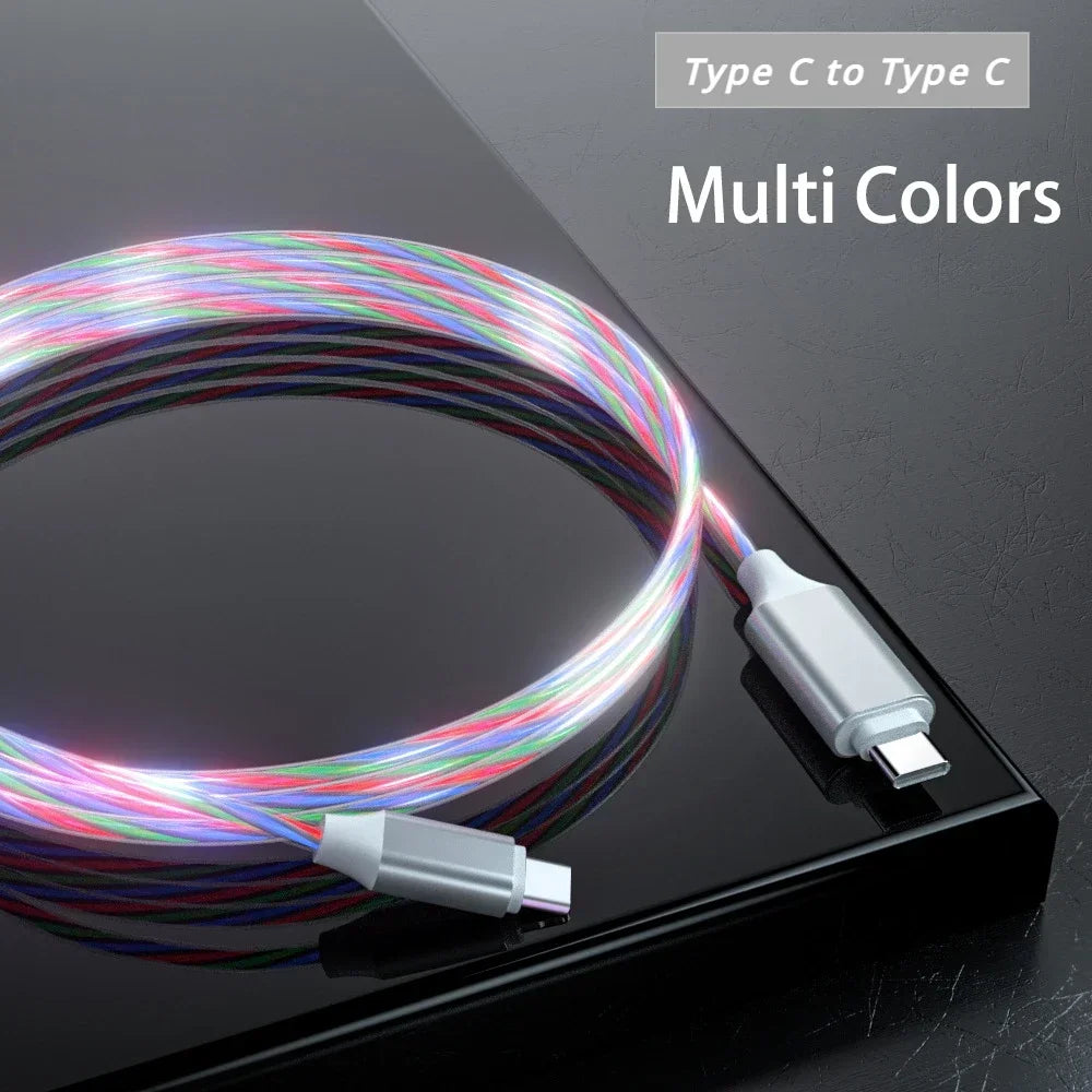 LED PD 60W USB Type C to USB C Cable for iPhone 15 Pro Max Xiaomi Huawei  Fast Charging Charger Data Cable USB-C Cable 1m 2m