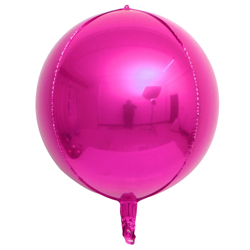 10/5Pcs Metal Silver Gold 4D Round Foil Balloon Mylar Balloons for Birthday Wedding New Year Baby Shower Party Decorations