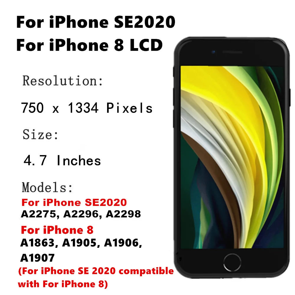 OEM For iPhone SE 2020 SE 2022 For iPhone 8 LCD Display Touch Screen Digitizer Assembly Kit A2275 A2296 A2298 A1863 A1905 A1906