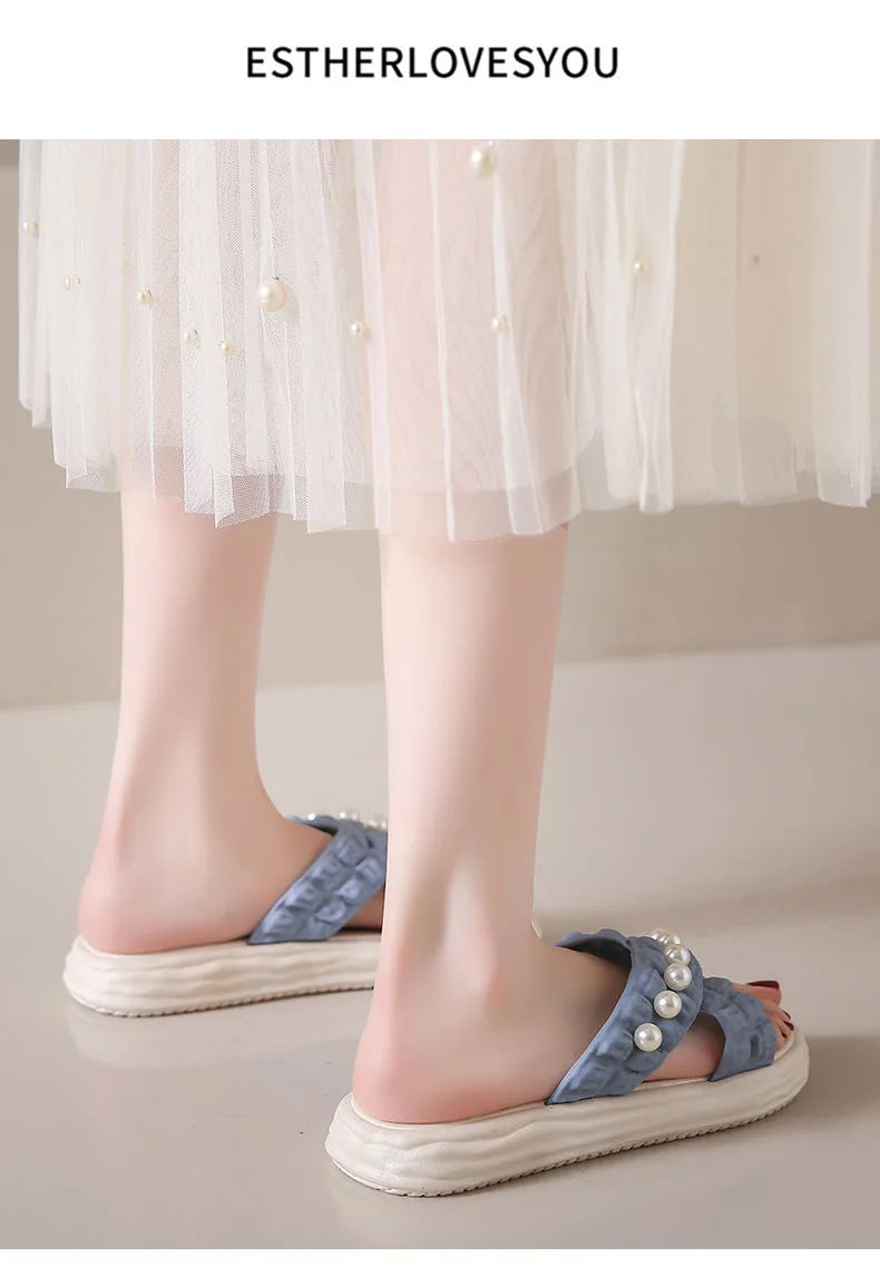 Summer Fashion Sandals Women Beach Platform Slippers Thick Bottom Anti-Skid Lightweight Female Slip-on Shoes Sandalias