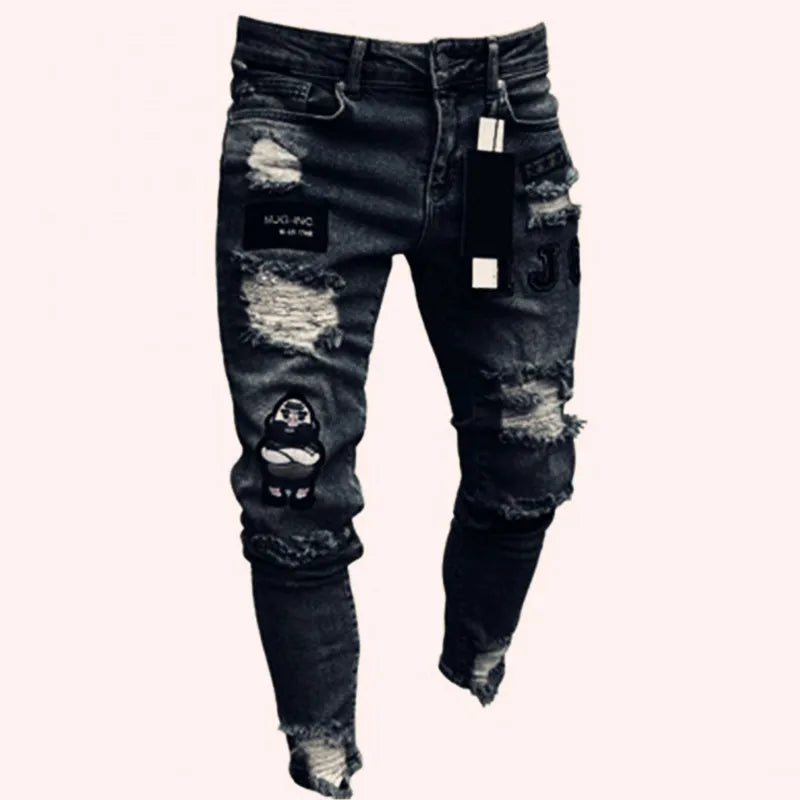 New 2025 high-quality Fashion Casual Cotton Business Black Denim Pants Male Trousers Men's Stretch Regular Fit Jeans S-XXXL