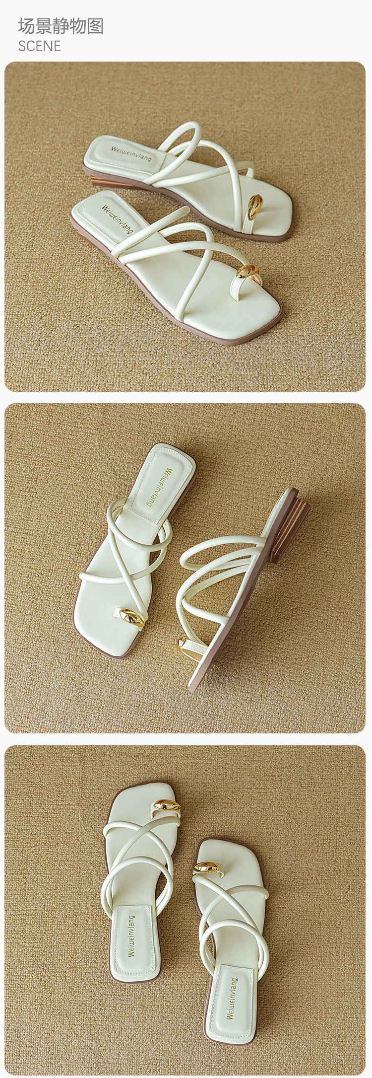 Women's summer sandals for outdoor wear2026New low-heeled women's slippers