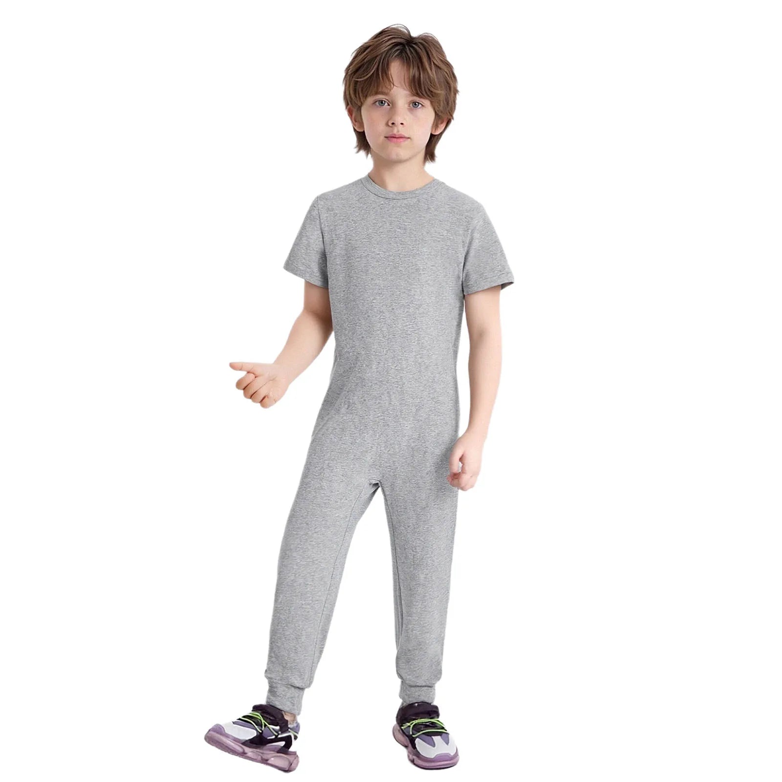 Children Anti-Strip Jumpsuit Kids Special Needs Adaptive Clothing Cotton Rompers Zipper One Piece Jumpsuit for Wearing All Day