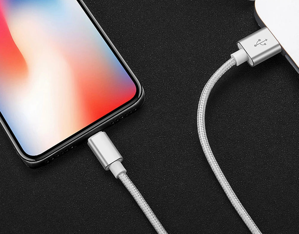 For iPhone 11 12 13 Mini 14 Pro Max USB Fast Charging Braided Cable For iPhone 7 8 14 Plus X XR XS Max Quick Charge Weaving Wire