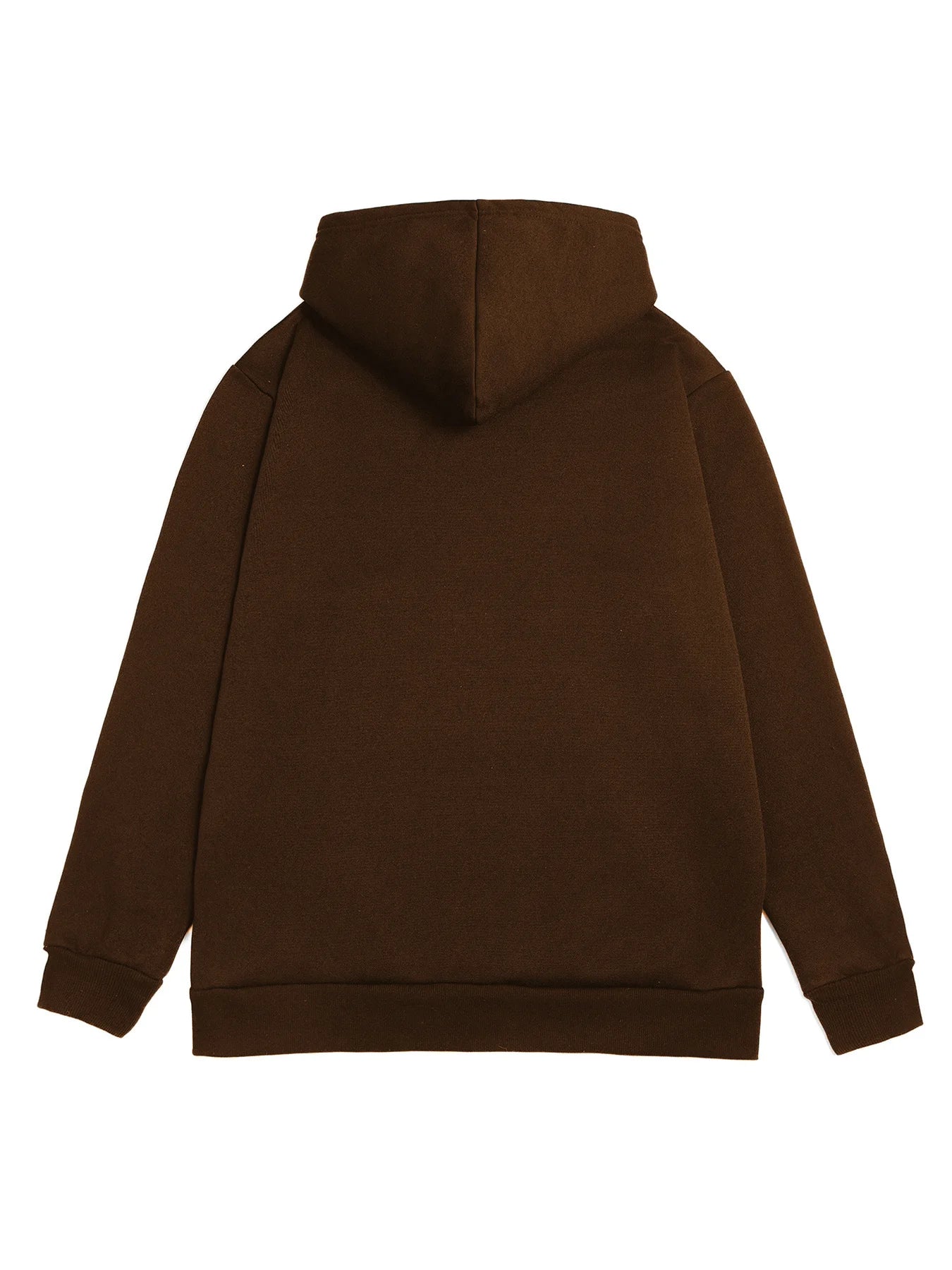 Minimalist Black Hooded Pullover, Casual Loose Sweatshirt with Front Pocket