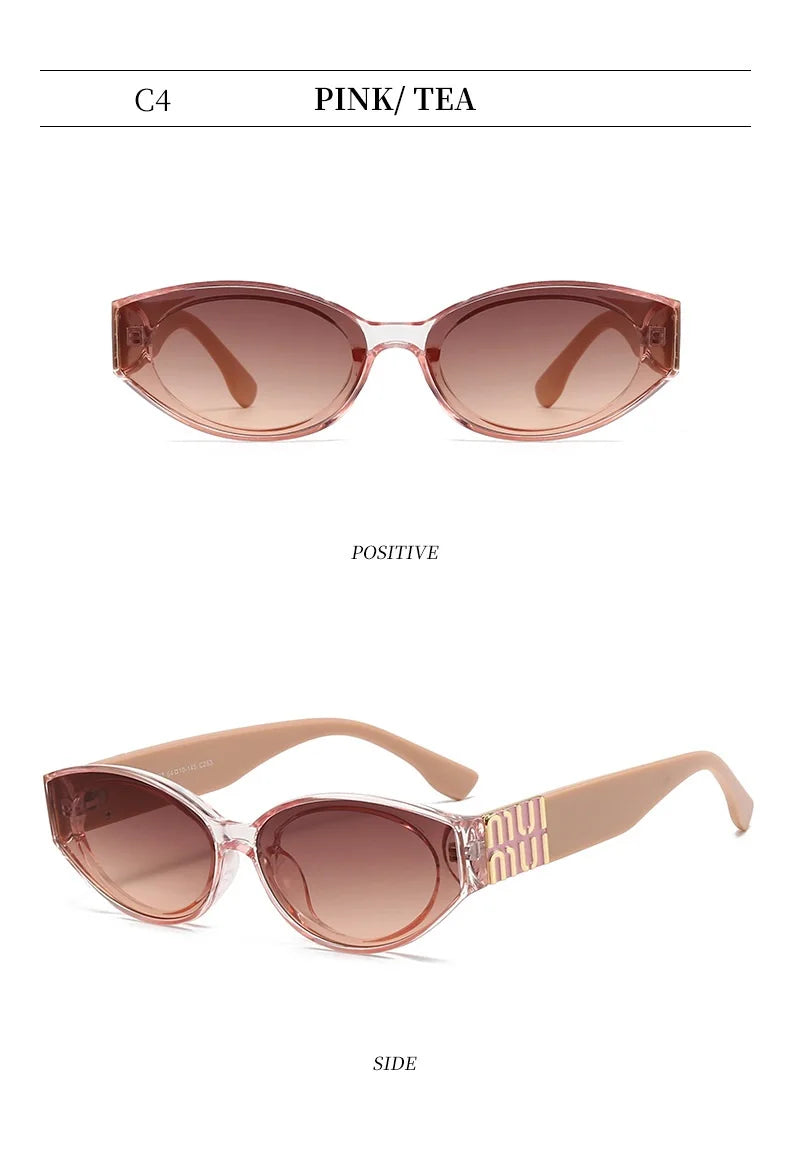 Luxury Fashion MM Sunglasses Brand For Men And Women Oval Minimalist Gradient Lens Glamour Unisex Sun Glasses UV400