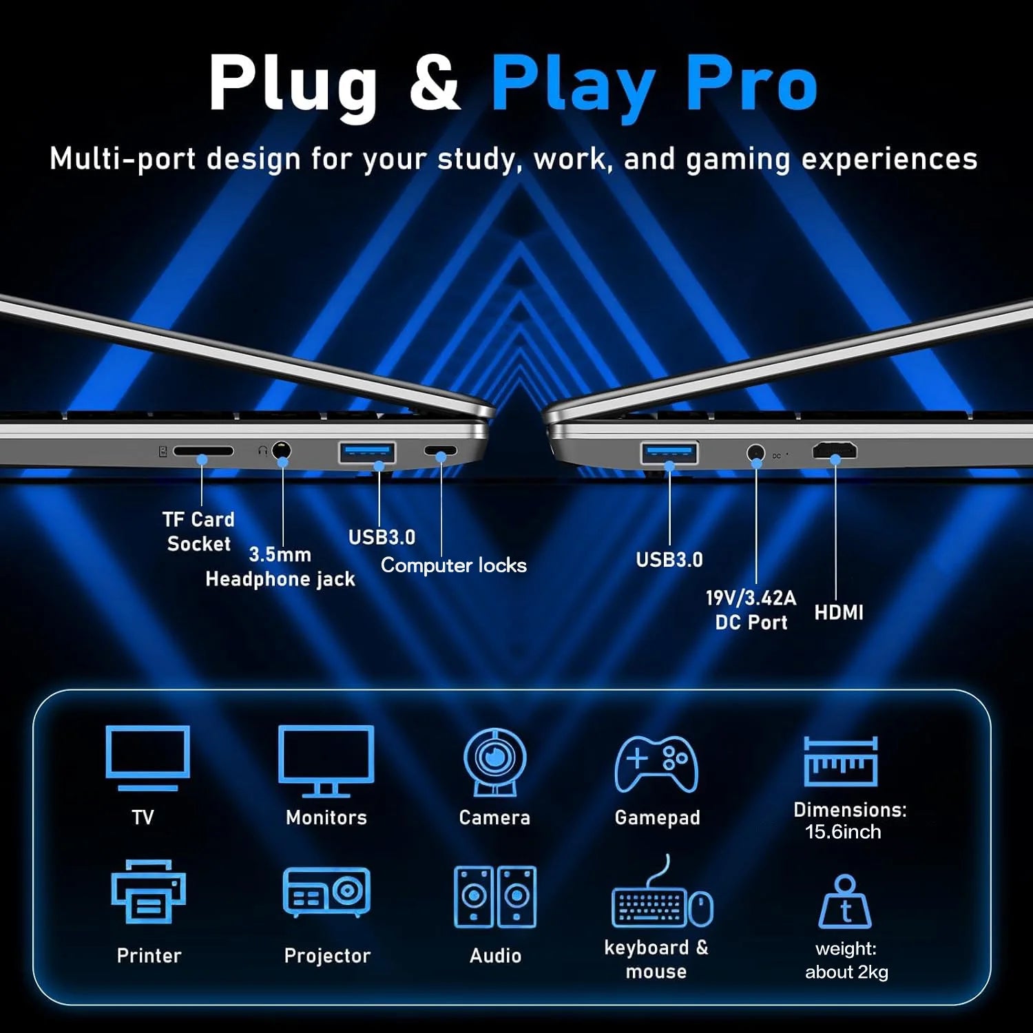 2026 15.6" Gaming Laptop Computer Intel Core i9 10980HK Windows 11 Pro PC Gamer 16GB RAM 1/2TB SSD Notebook PC Portable Laptops