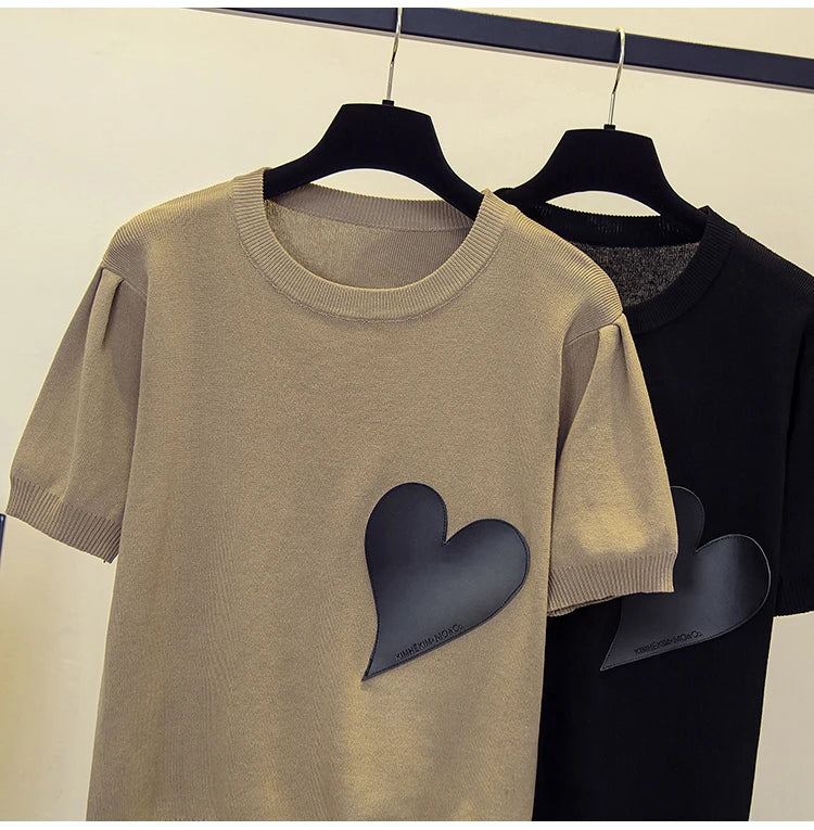 Spring Summer New Fashion Cashmere Sweater Women Knitted Short Sleeve Pullover Women Sweter Loose O-Neck Korean Version Tops