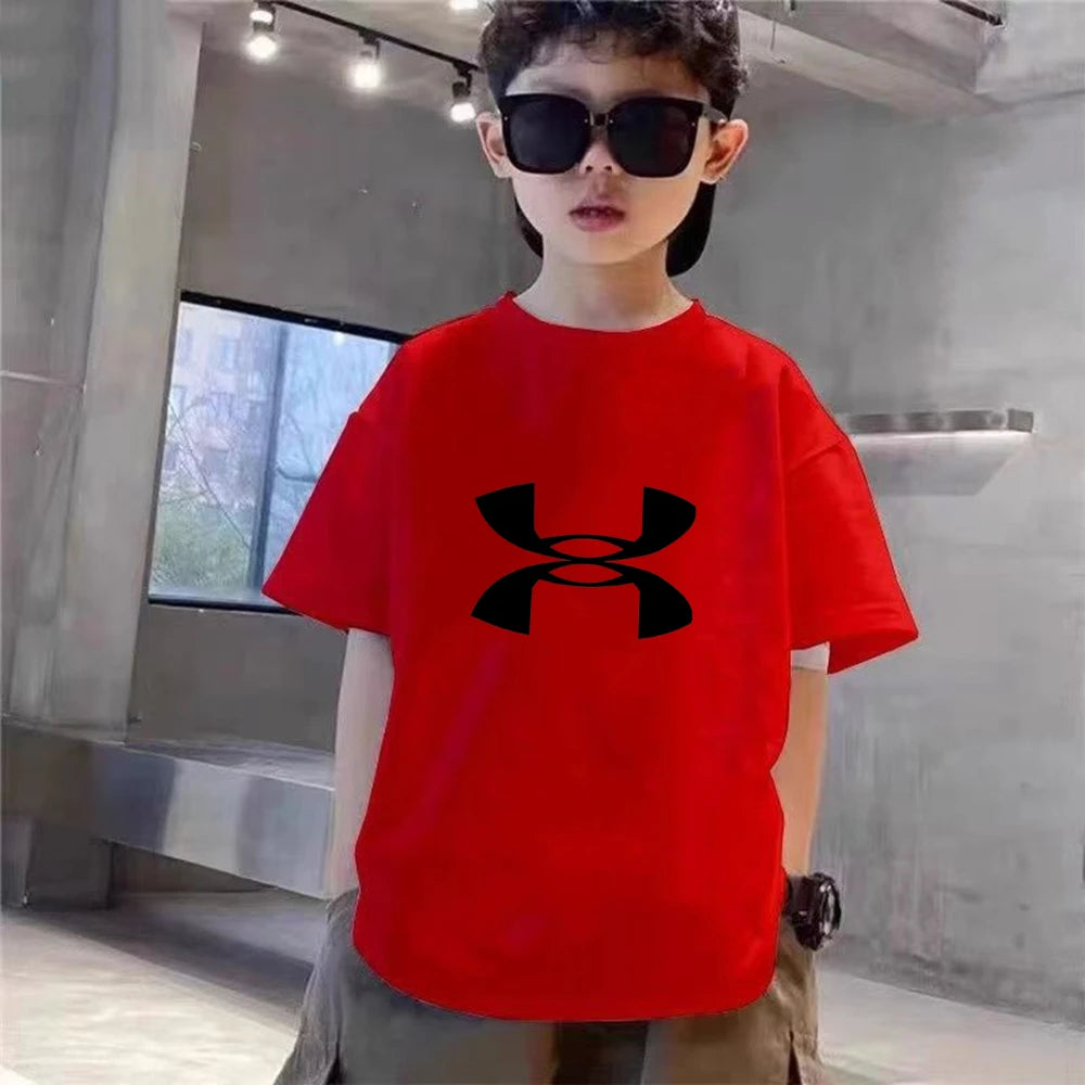 Summer Clothes Boys Girls Age 3-12 Tee+shorts suit Children Short Sleeve T-shirts Child Loose Casual Pink Black Fashion white