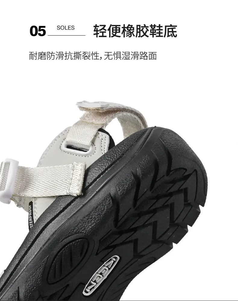Summer New Handmade  Sandals Leisure Beach Shoes For womens  Outdoor Wading Shoes Man Breathable Casual Anti-collision Toe Flats