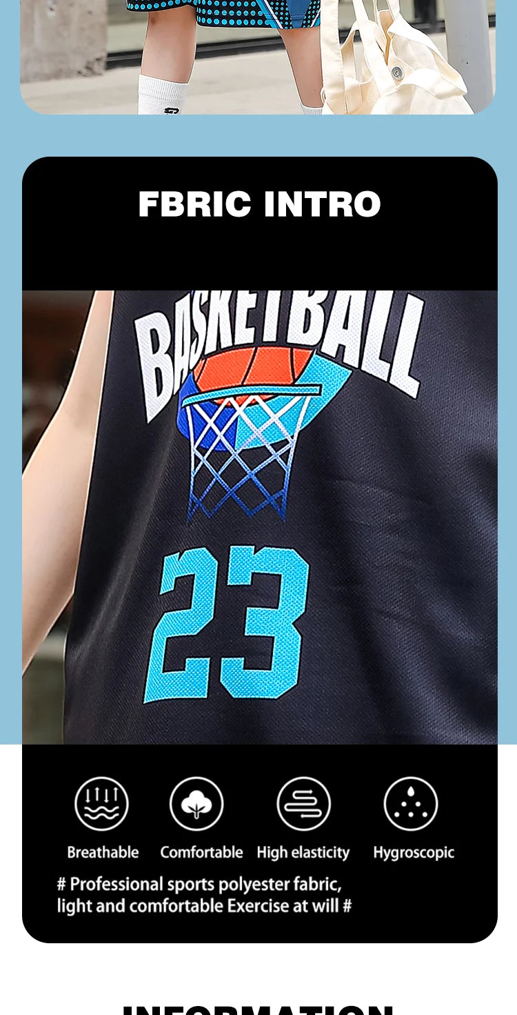 Children Team Training Uniform Kids Basketball Jersey Quick-drying Boy and Girls Comfortable Shirt  Child Sportswear Tracksuits