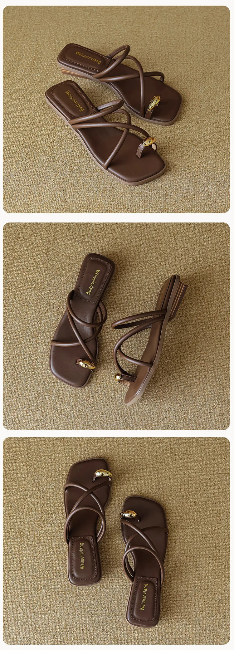 Women's summer sandals for outdoor wear2026New low-heeled women's slippers