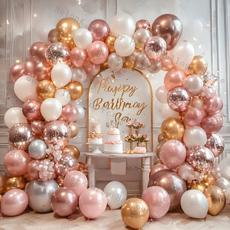 Pink Pastel Macaron Balloon Garland Arch Kit Wedding Birthday Party Decoration Latex Globos Girls Baby Shower White Ballon Chain
