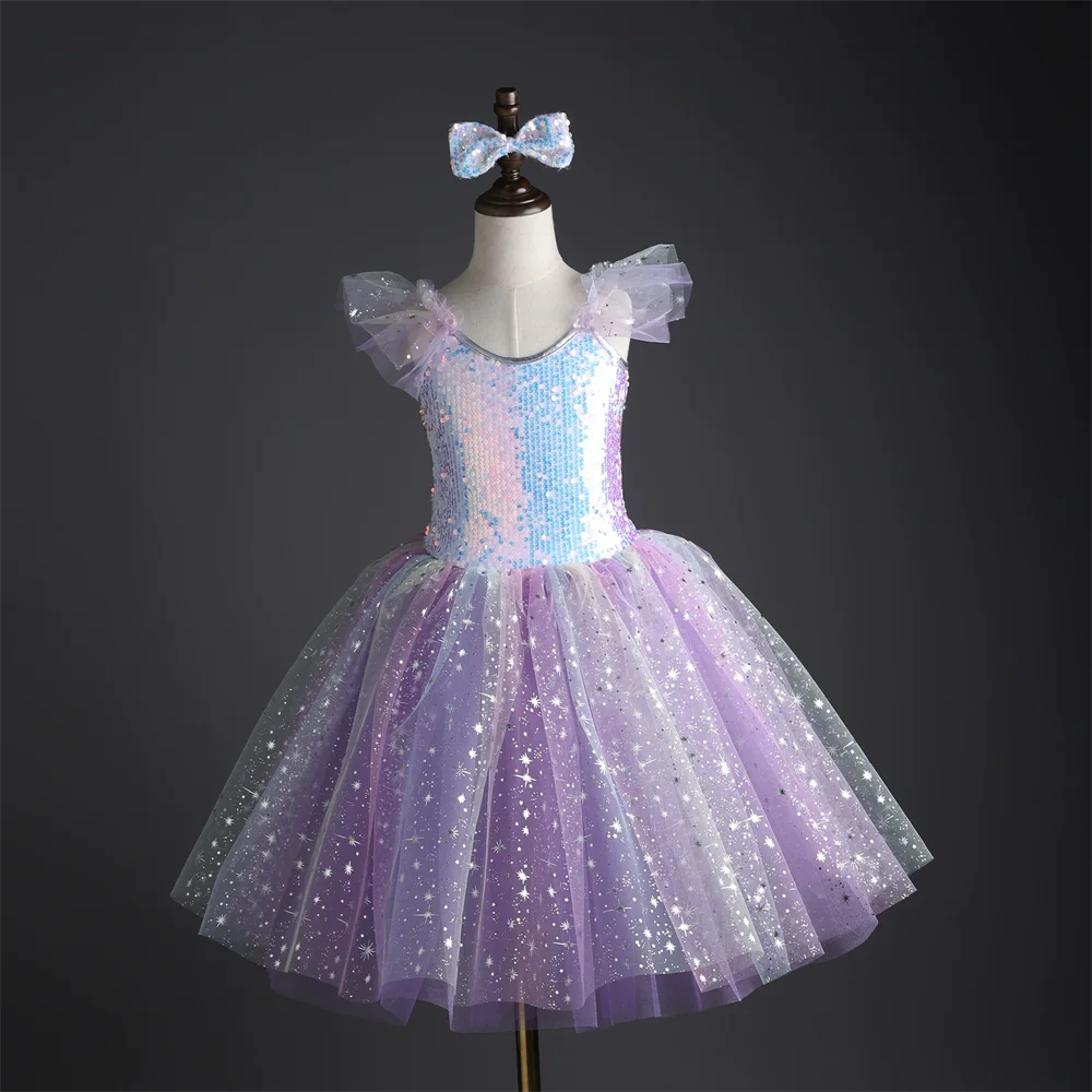 Summer Stage Girl Dress Tutu Ballerine Dance Kids Ballet Leotards Party Baby Dresses Outfit Ballet Girls Clothing Vestidos
