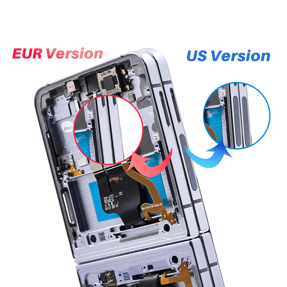 100% For Samsung Z Flip 4 5G F721B F721W LCD Display Touch Screen Digitizer Assembly For Samsung Z Flip 4 Screen Replacement