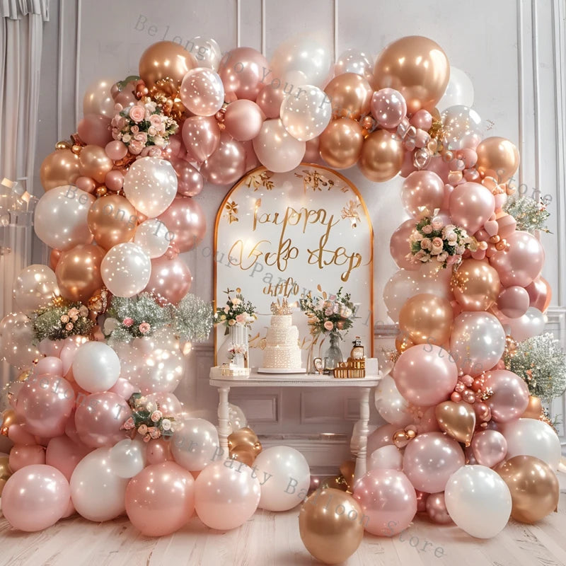 Pink Pastel Macaron Balloon Garland Arch Kit Wedding Birthday Party Decoration Latex Globos Girls Baby Shower White Ballon Chain