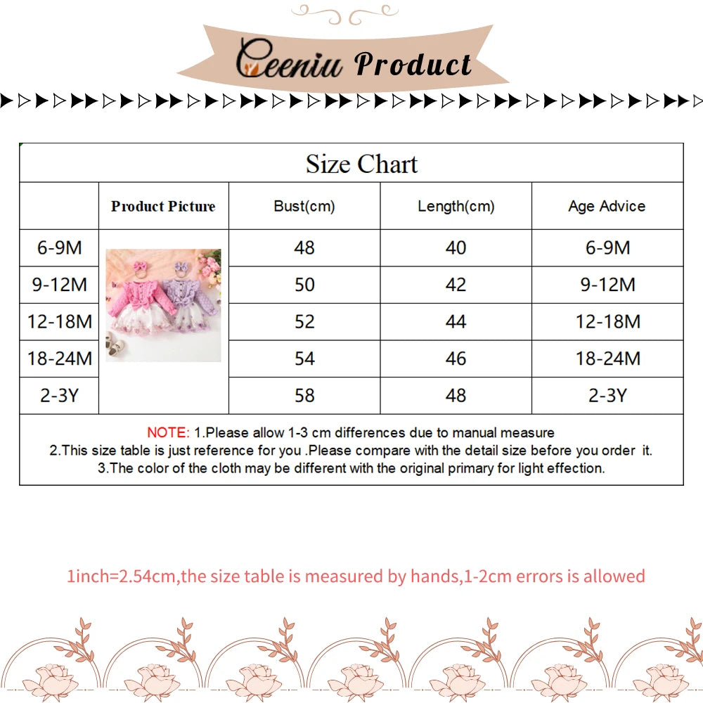 Ceeniu Baby Dresses For Birthday Long Sleeve Ruffles Bow Butterfly Party Dress For Girls 2024 Toddler Newborn Girl Clothes 2024