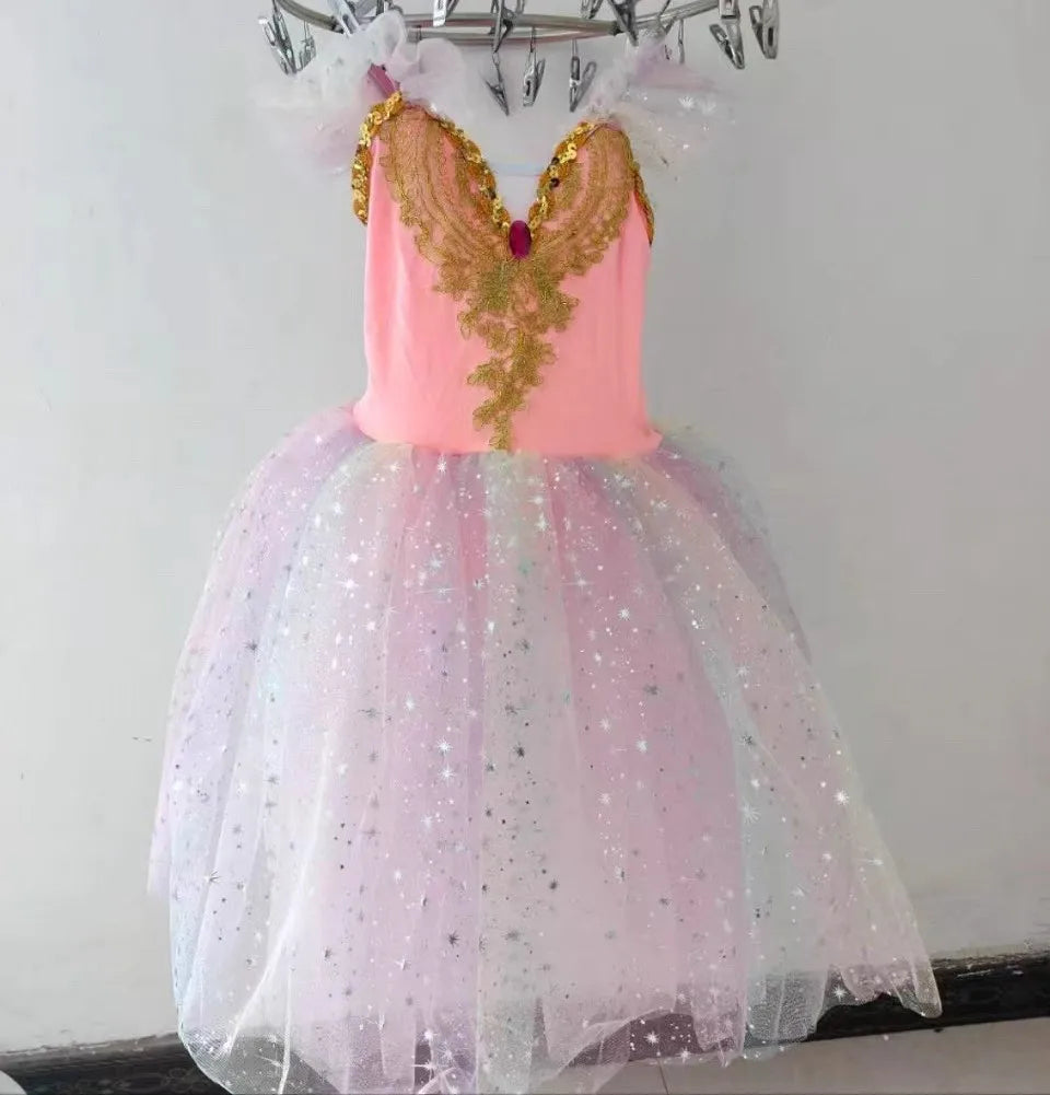 Summer Stage Girl Dress Tutu Ballerine Dance Kids Ballet Leotards Party Baby Dresses Outfit Ballet Girls Clothing Vestidos