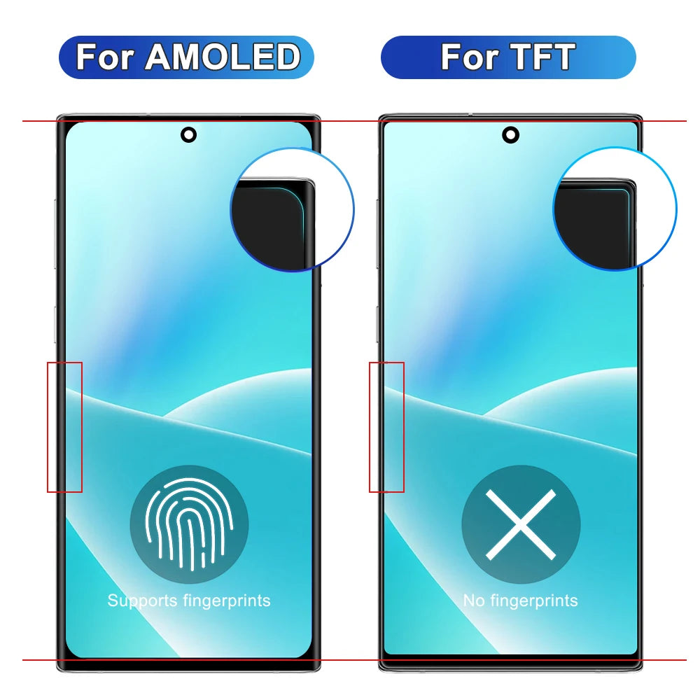 100%Tested Note 10 Display Screen, for Samsung Note 10 N970 SM-N970F SM-N9700 LCD Display Touch Screen Digitizer with Frame