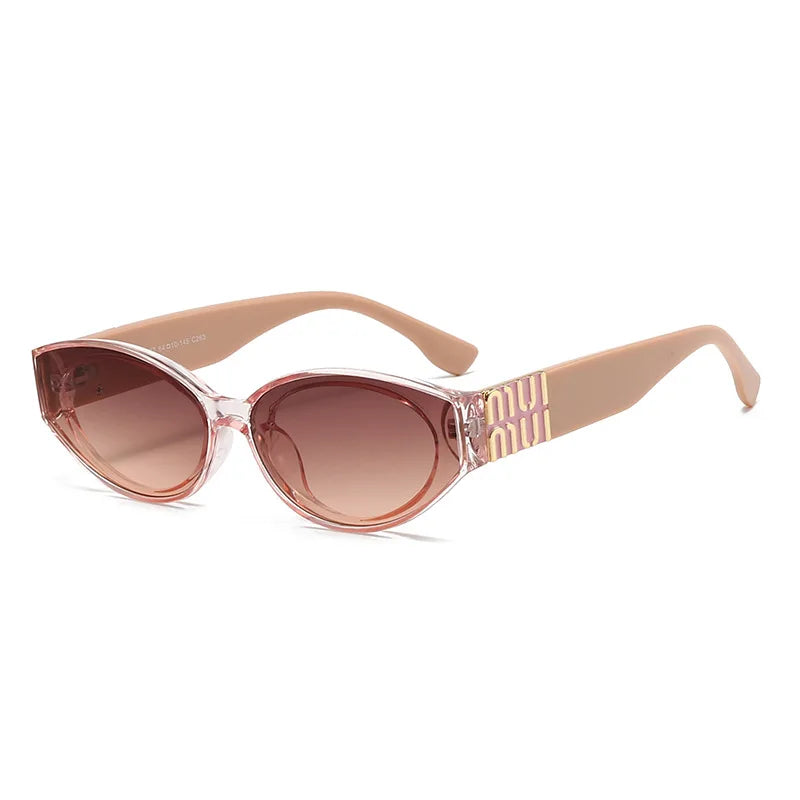 Luxury Fashion MM Sunglasses Brand For Men And Women Oval Minimalist Gradient Lens Glamour Unisex Sun Glasses UV400