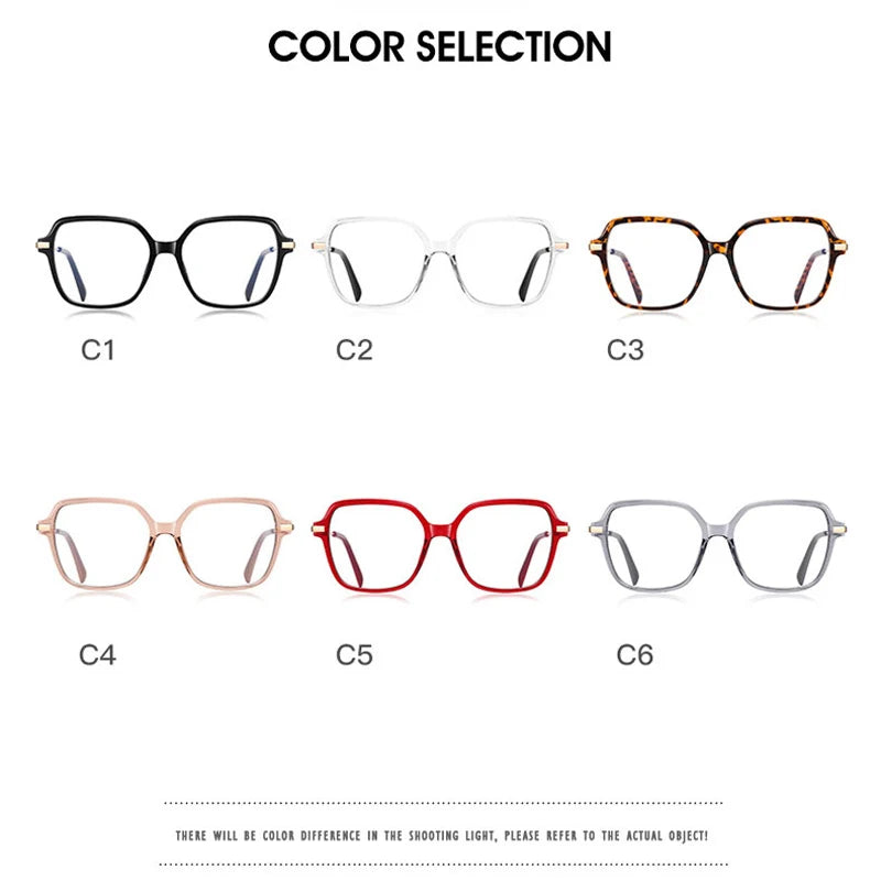 KANSEPT Square Large Frame Women's Glasses Anti-Blue Light Reading Glasses Customizable Prescription Luxury Mens Lenses to Read