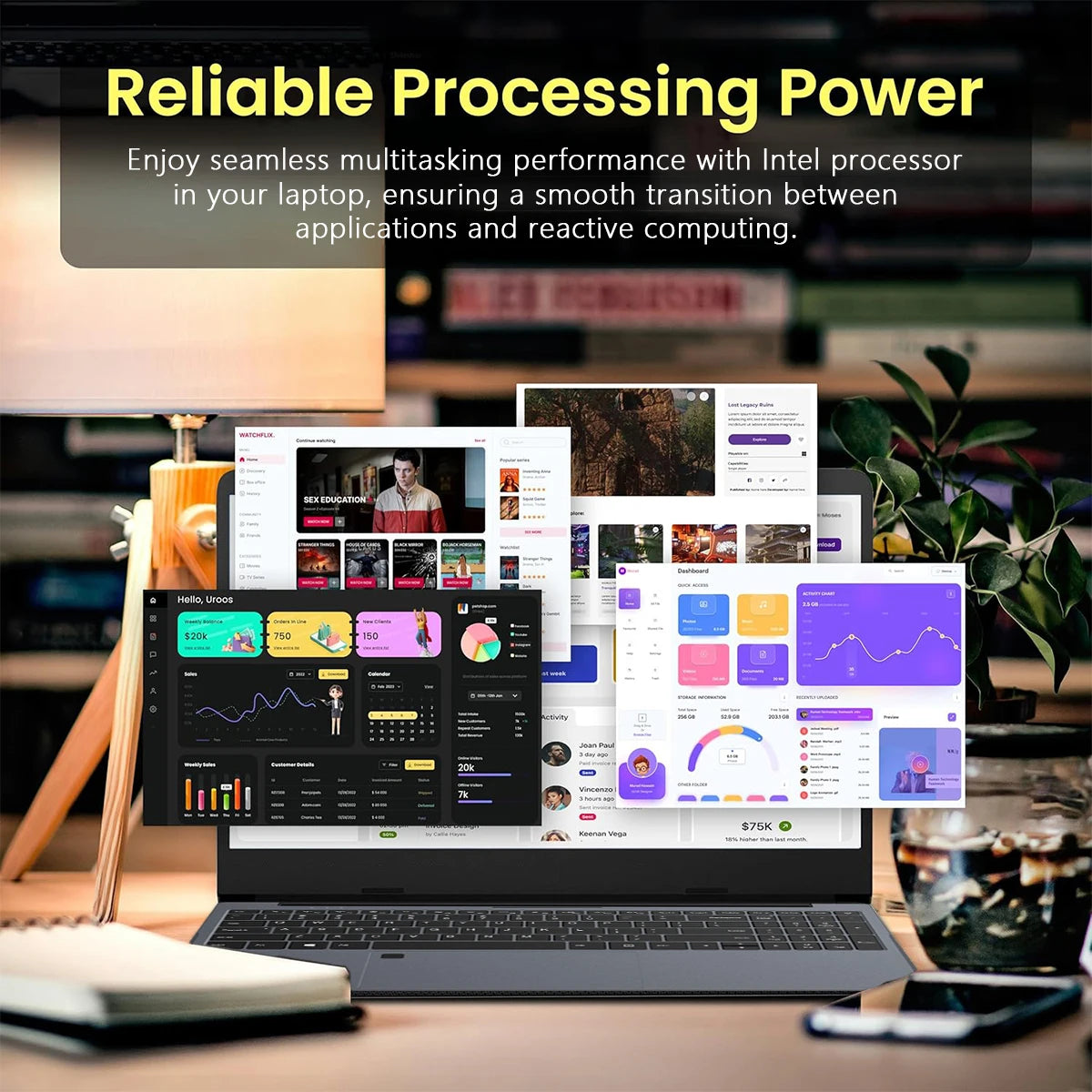 15.6" Laptop Windows 11 Core i9-10980HK Computer PC Gamer 16GB RAM Notebook Laptops Fingerprint Unlock Backlight Study Computer