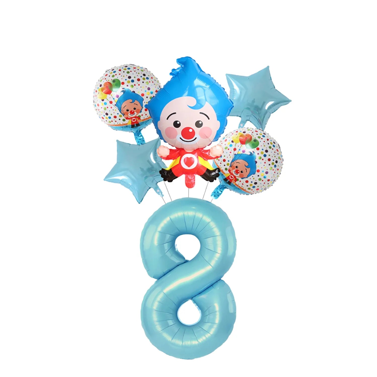 Catoon Clown Birthday Party Decoration Cute Tableware Cup Plate Balloon Banner Backdrop Gift Bag Favors for Kids Baby Supplies