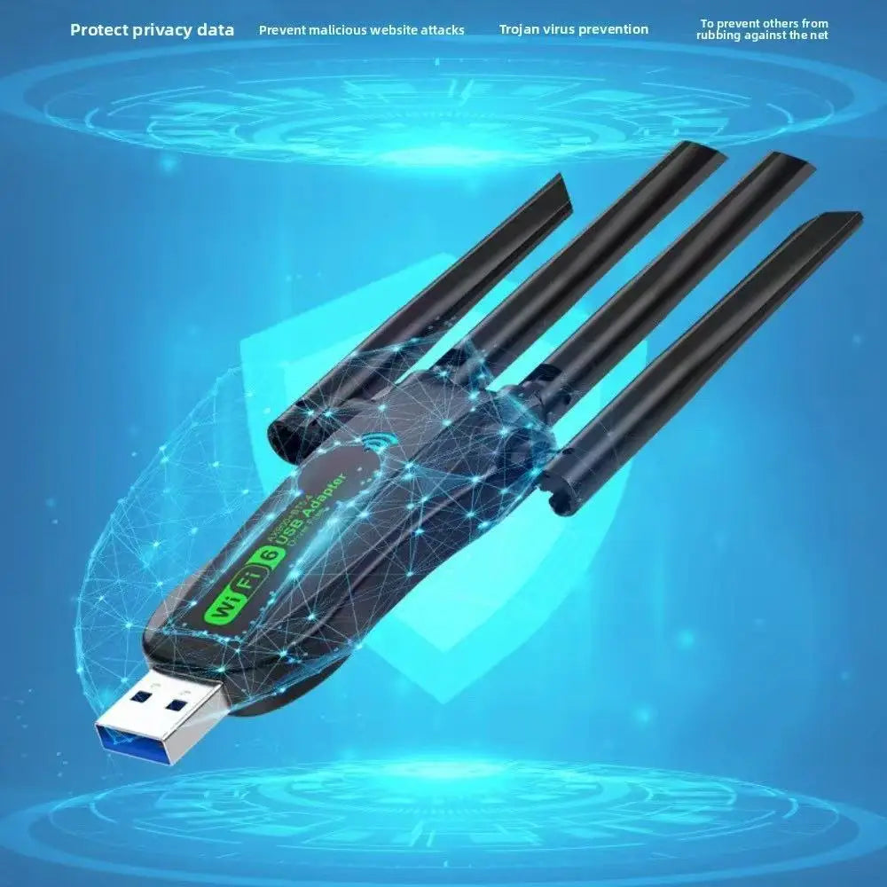 Dual Band WiFi6 USB Adapter, AX900 Bluetooth 5.4 900Mbps WiFi Dongle, Plug Play 4 Antenna 2.4G/5Ghz USB Interface Wireless Netwo