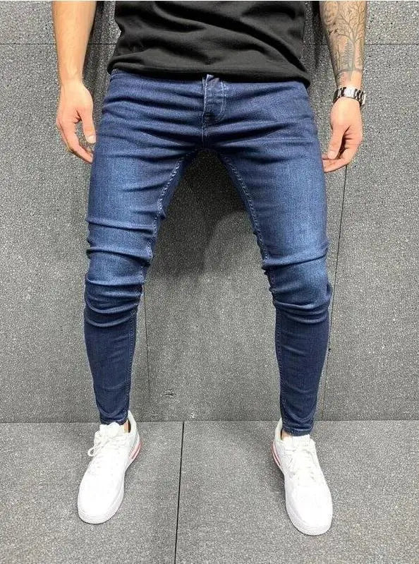 New 2025 high-quality Fashion Casual Cotton Business Black Denim Pants Male Trousers Men's Stretch Regular Fit Jeans S-XXXL