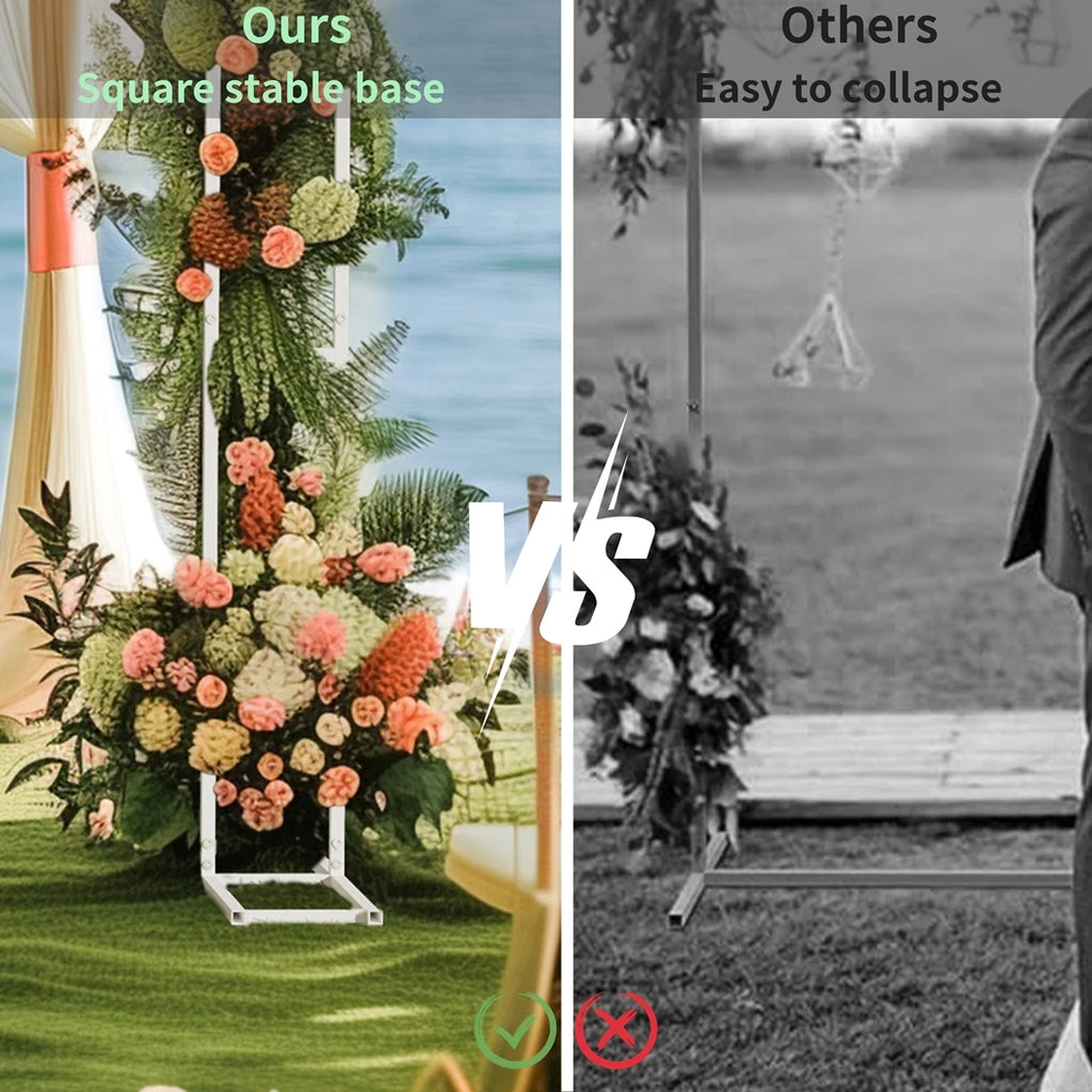 Square White Wedding Arch Metal Ceremony Party Floral Ballon Stand