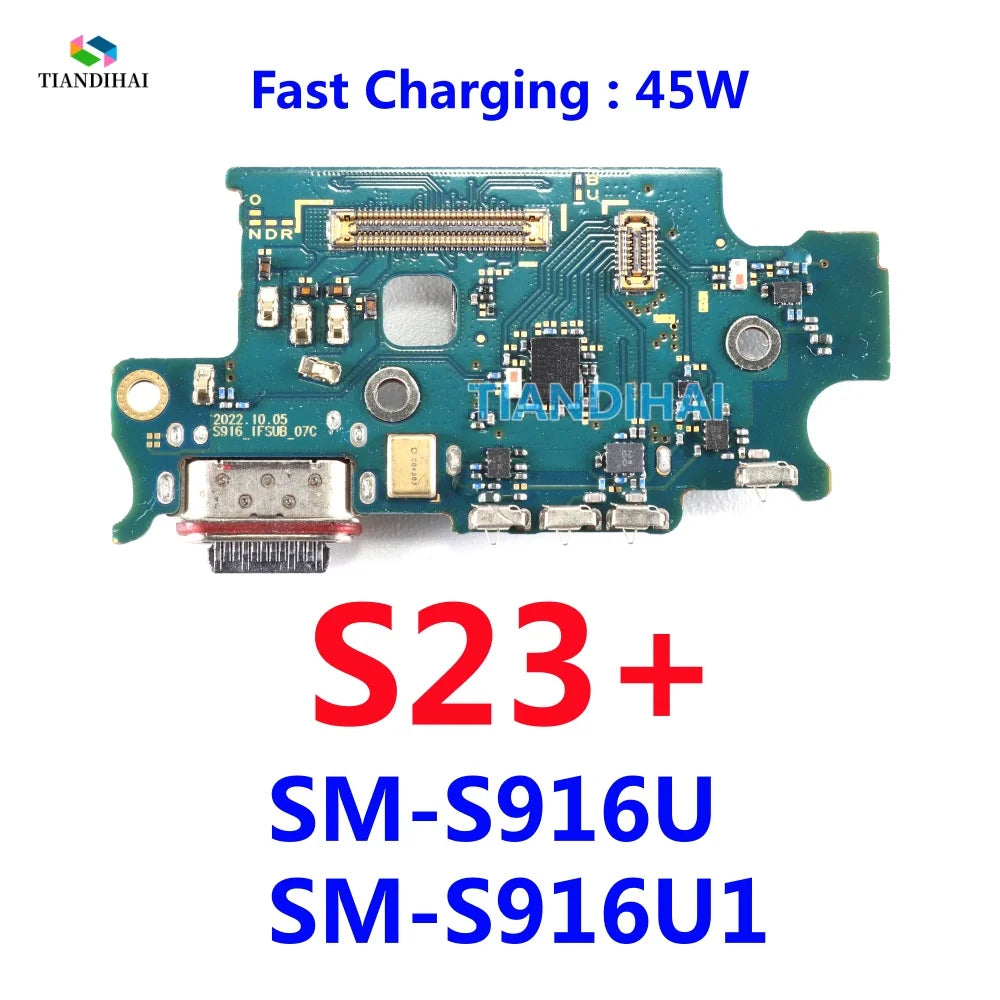 For Samsung Galaxy S24+ S23+ S22+ USB Dock Connector Charging Port Flex Cable Charger Board Microphone Parts S22 S23 S24 Plus