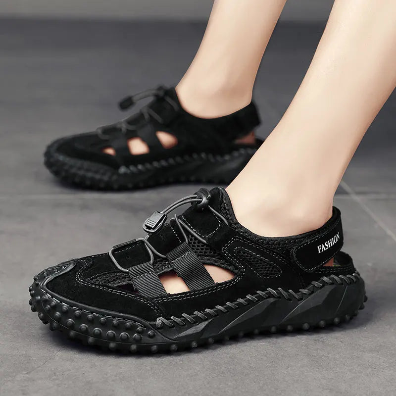 Summer Men Sandals Genuine Leather Mens Casual Shoes Outdoor Men Leather Sandals for Men Beach Shoes Roman mens Shoes