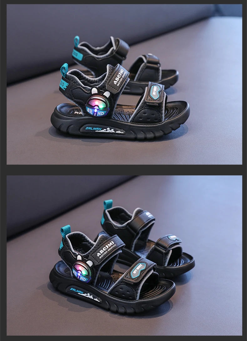 Summer Sandals for Boys Casual Beach Shoes Breathable Sport Sandals Comfortable Soft Sole Kids Shoes Fashion Non-slip Sandalias