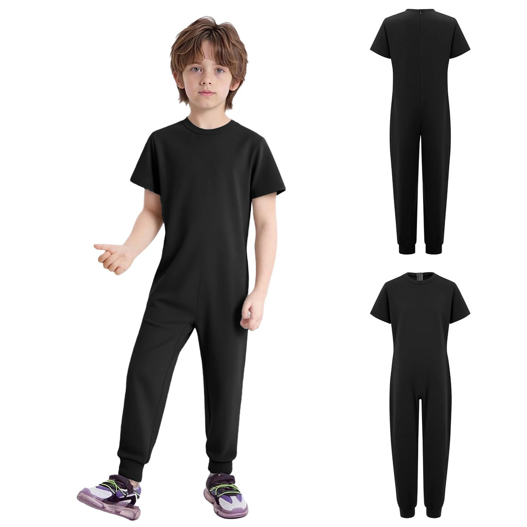 Children Anti-Strip Jumpsuit Kids Special Needs Adaptive Clothing Cotton Rompers Zipper One Piece Jumpsuit for Wearing All Day