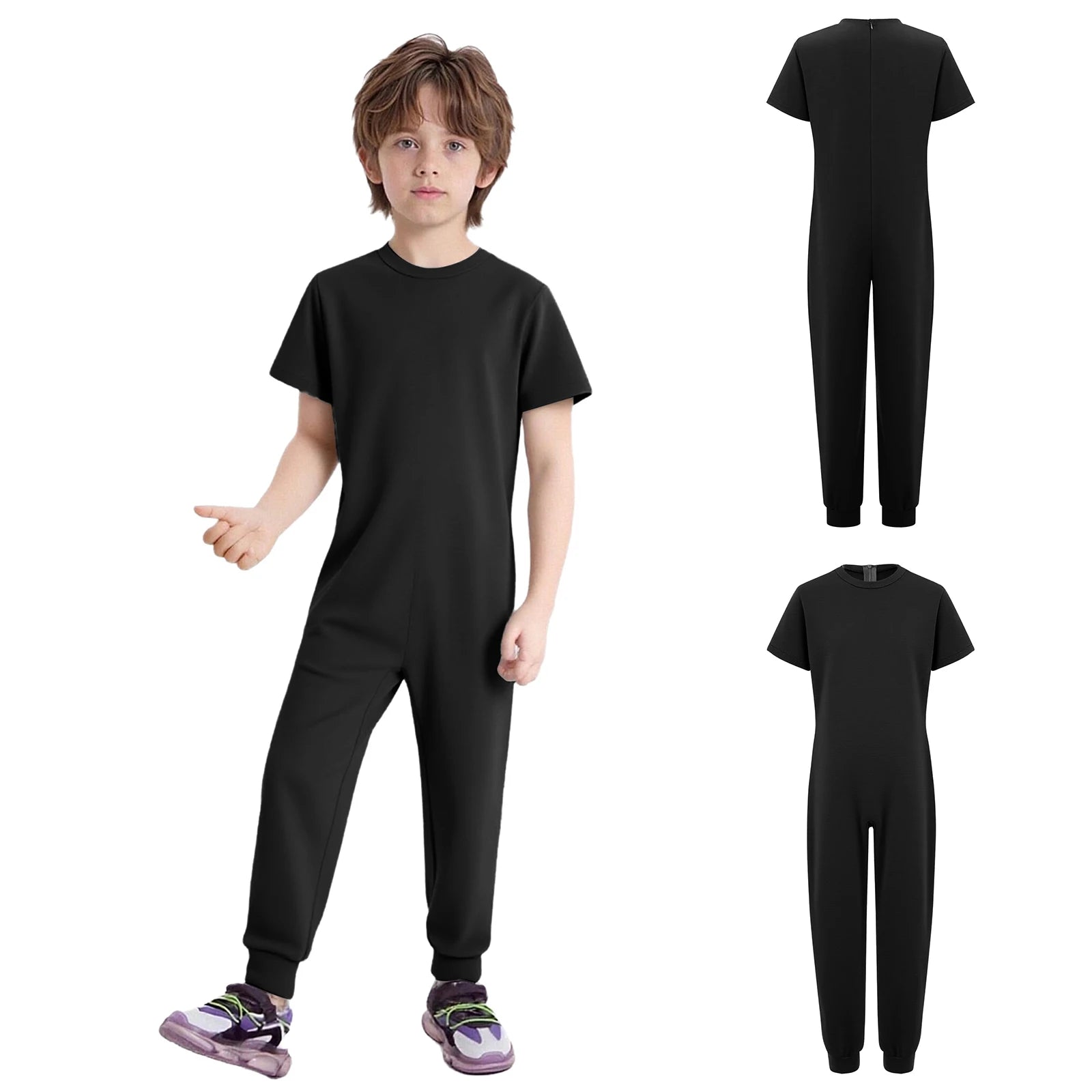 Children Anti-Strip Jumpsuit Kids Special Needs Adaptive Clothing Cotton Rompers Zipper One Piece Jumpsuit for Wearing All Day