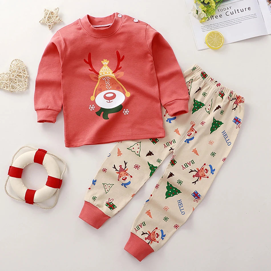Baby Girl Clothes Pajamas Sets Boys Tops Set Child Christmas Gift Carnival Party Dress Kids Halloween Elf Cosplay Costumes Suit