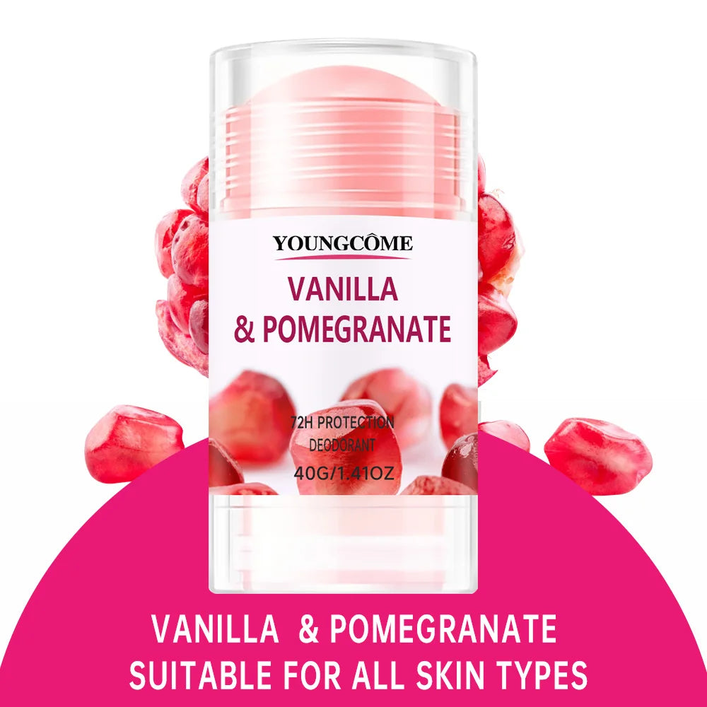 Aluminum Free Deodorant for Women 1/5 Count Pomegranate and Lemon Verbena 72 hour odor protection Whole Body Deodorant Sticks